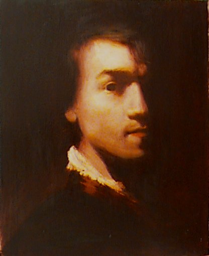 Kopie Rembrandtova autoportrtu.
rozmry 50 x 40 cm, olej na pltn