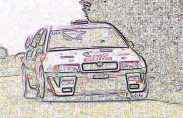 To jsem si pohrl jednou s kreslcm programem a upravil jsem fotku z Rally Bohemia 1999. No a vzniklo toto.